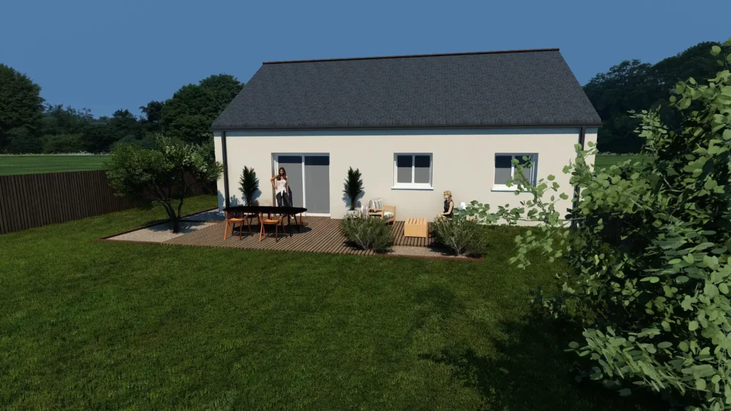 maison traditionnelle Épure V1 perspective 2